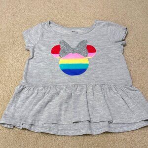 Disney - Jumping Beans - Minnie Mouse Girls Rainbow Short Sleeve Top - 4T